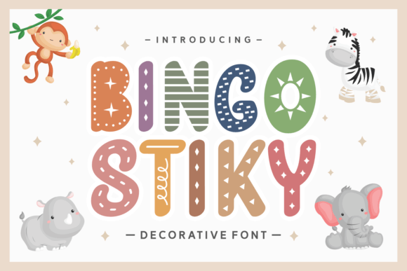 Bingo Stiky: A Whimsical Decorative Typeface for Handmade Products
